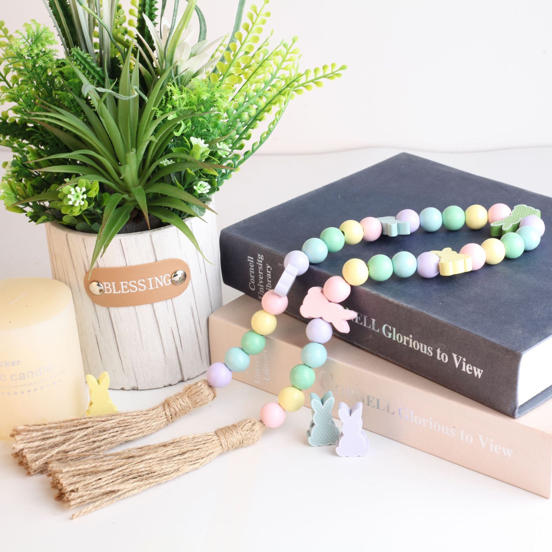 Wholesale 10PCS Easter Bunny 3*2*0.8CM Wooden Beads